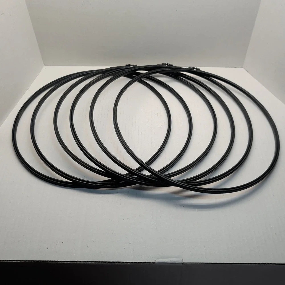 Lot of 16 Black Painted Wood Embroidery Hoops Assorted Sizes 16/14/12in Crafts